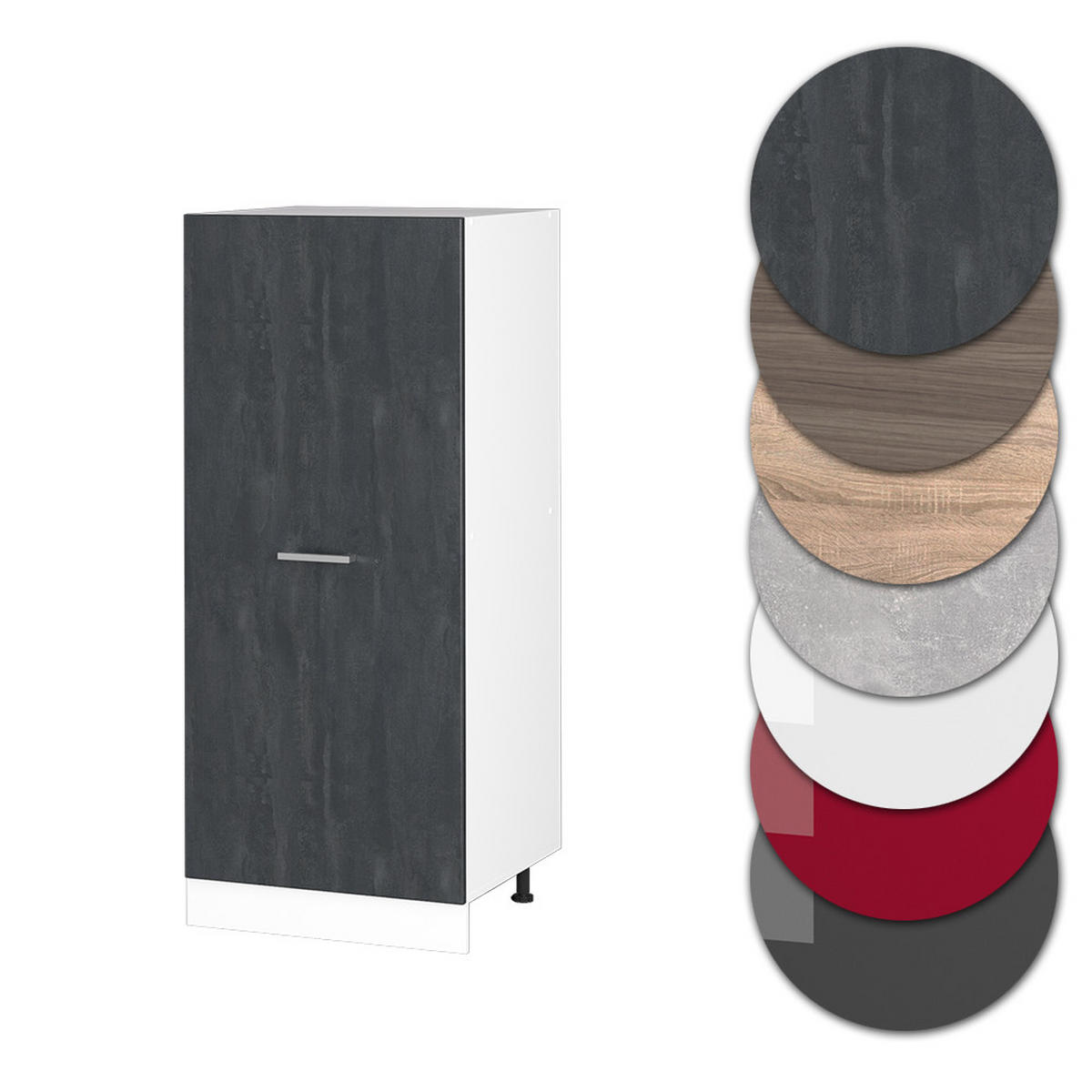 SKŘÍŇKA NA VESTAVĚNOU TROUBU R-Line Černý beton - bílá/černá, kompozitní dřevo (60/143/57cm) - Vicco