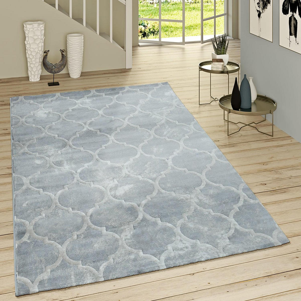 KURZFLORTEPPICH 60/100 cm Victory 605 - Grau, Kunststoff (60/100cm) - Paco Home