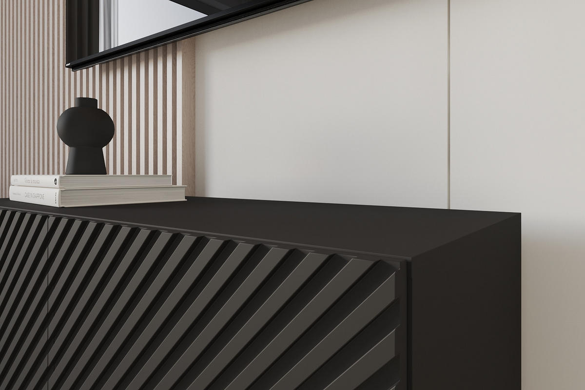 LOWBOARD ZENO-W 100x40x41 cm - Schwarz / Weiß - Weiß, Holzwerkstoff (100/40/41cm) - ALTDECOR