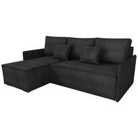 ECKSOFA Atlantic mit Schlaffunktion Schwarz Cord - Schwarz, Textil (238/141cm) - Bromarkt