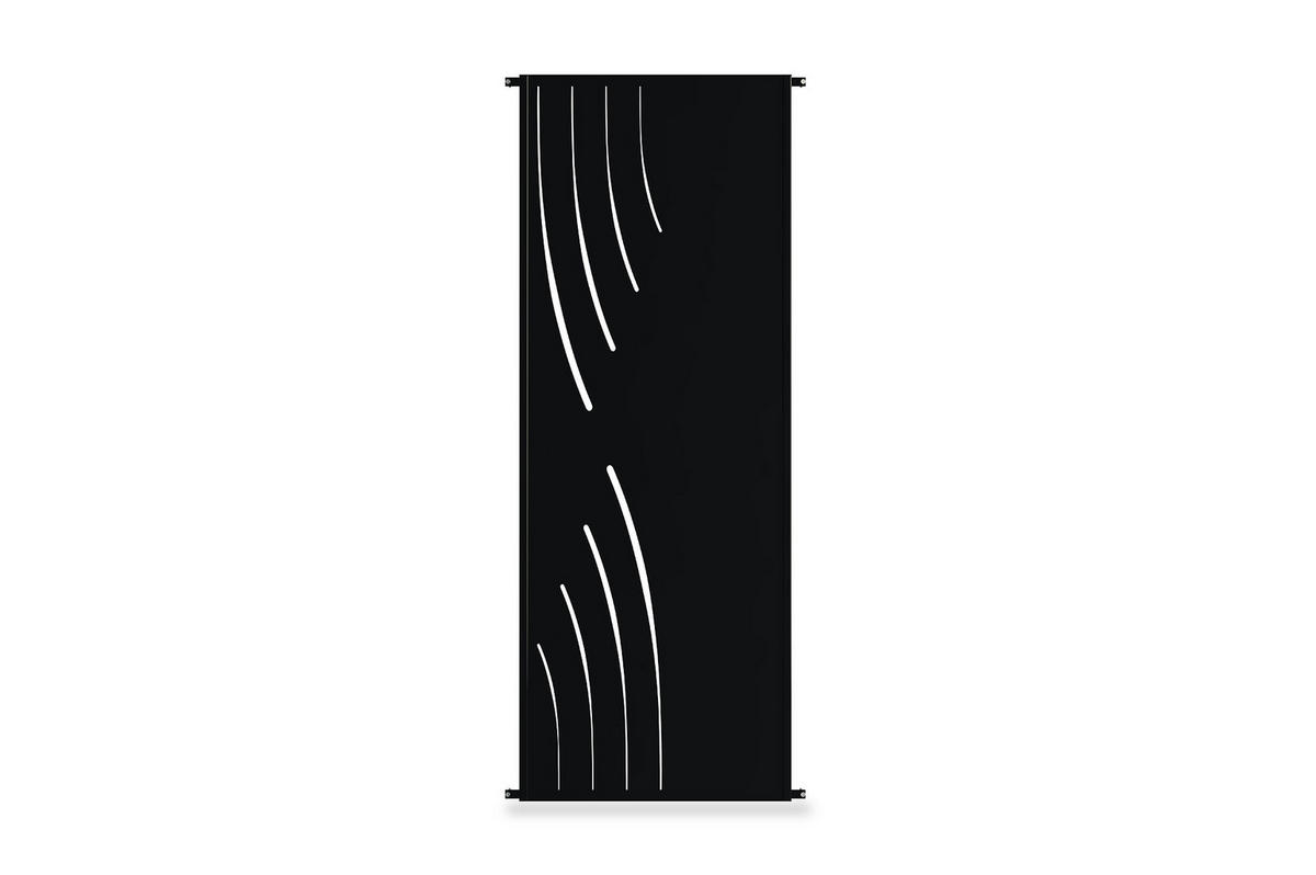 SICHTSCHUTZPANEELE dekorativ 2er-Set Veleta schwarz H.160cm, linke Seite mit Muster - Schwarz, Metall (60/160cm) - Casanoov