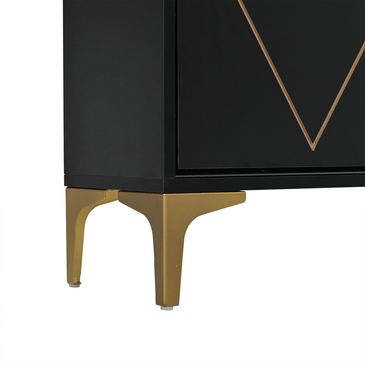 SCHUHSCHRANK 4 Klappen 8 Fächer MDF Metall Sideboard modern - Schwarz, Holzwerkstoff (25/117/160cm) - FLIEKS