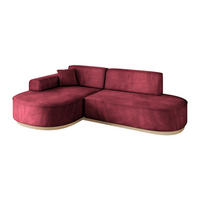 ECKSOFA Ottomane Links MARI-L1-v1 - 243x171x83 cm Bordeaux Velours - Bordeaux, Holzwerkstoff/Textil (243/171cm) - ALTDECOR
