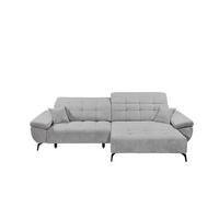 ECKSCHLAFSOFA mit Schlaffunktion & elektrischer Sitztiefenverstellung - Silberfarben/Hellgrau, Holz/Kunststoff (170/297cm) - ed exciting design