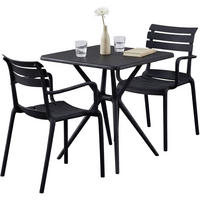 GARTENSITZGRUPPE 2 Kunststoff Schwarz - Schwarz, Kunststoff - CLP