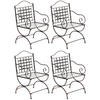 GARTENSTUHL 4er Set Metall bronze - Bronzefarben, Metall (56/92/53cm) - CLP