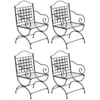 GARTENSTUHL 4er Set Metall bronze - Bronzefarben, Metall (56/92/53cm) - CLP