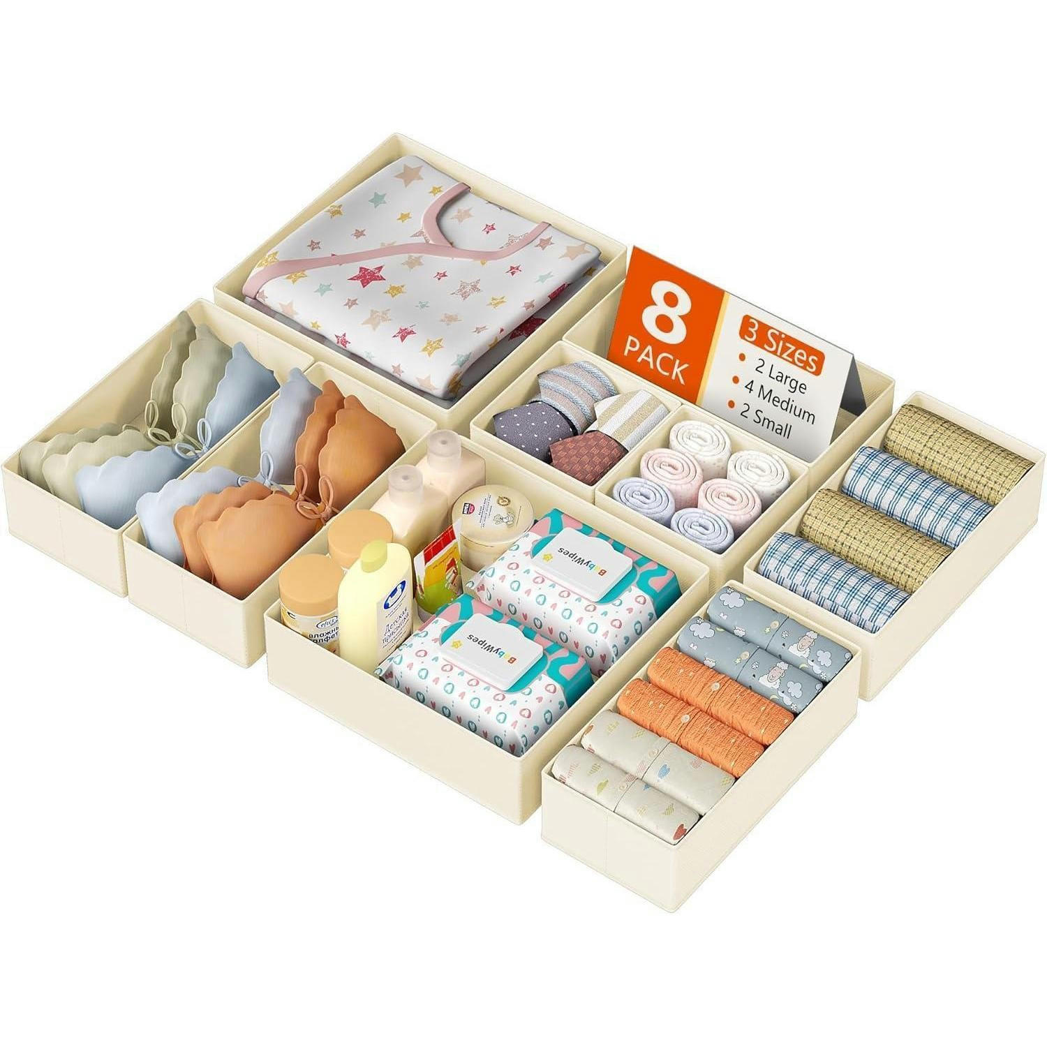 SCHUBLADEN Organizer 8-teiliges Set Beige - Beige, Textil (30/9/30cm)