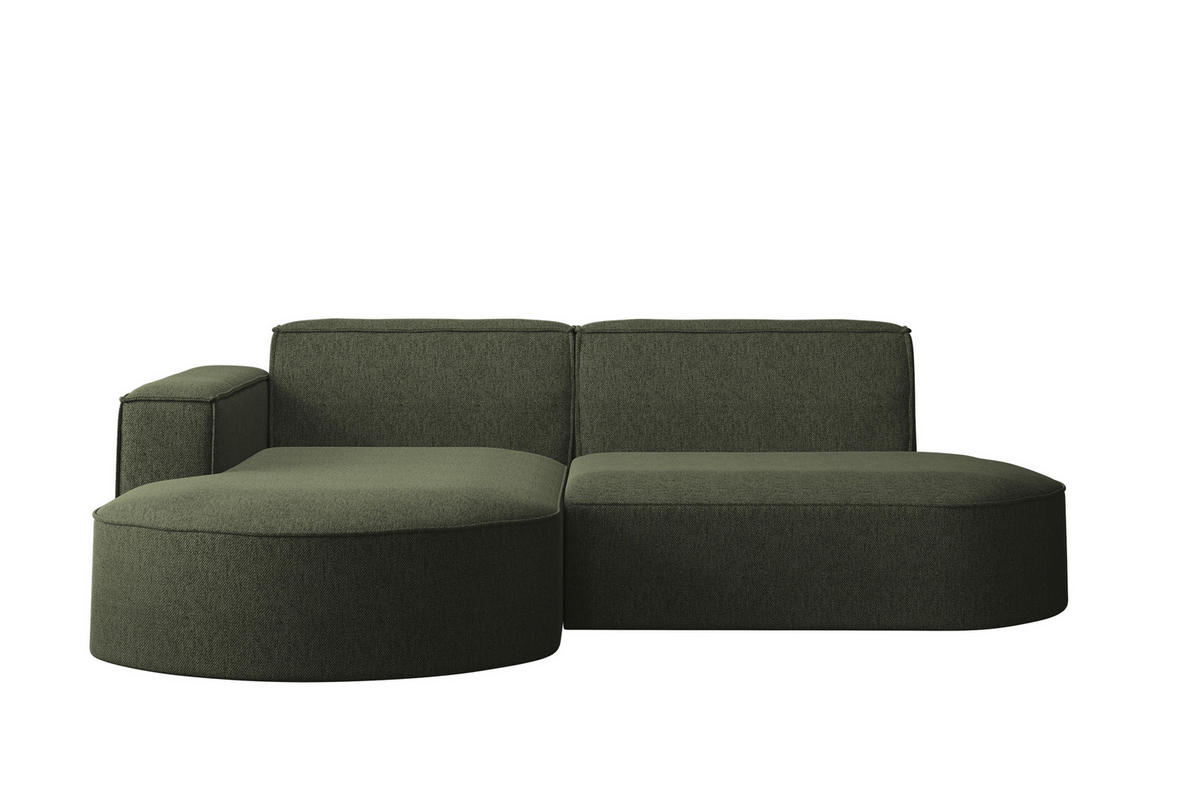 ECKSOFA MODENA L STUDIO Stoff Verita Dunkelgrun Links - Dunkelgrün, Holz (165/236cm) - Kaiser Möbel