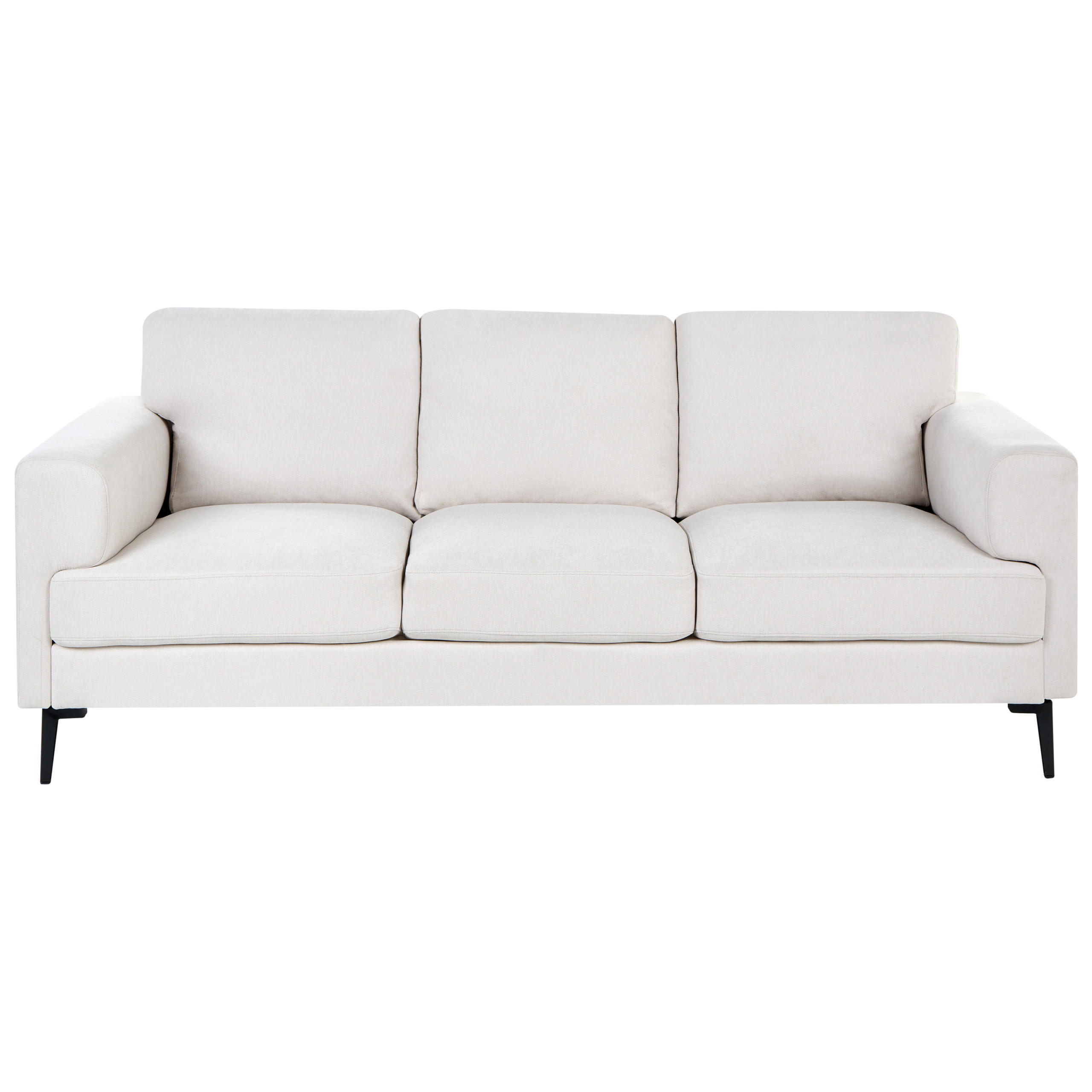 Beliani 3-Sitzer-Sofa Beige, Schwarz 213x85x65 cm