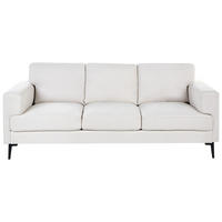3-SITZER-SOFA Stoff Hellbeige Lousto - Beige/Schwarz, Textil (213/85/65cm) - Beliani
