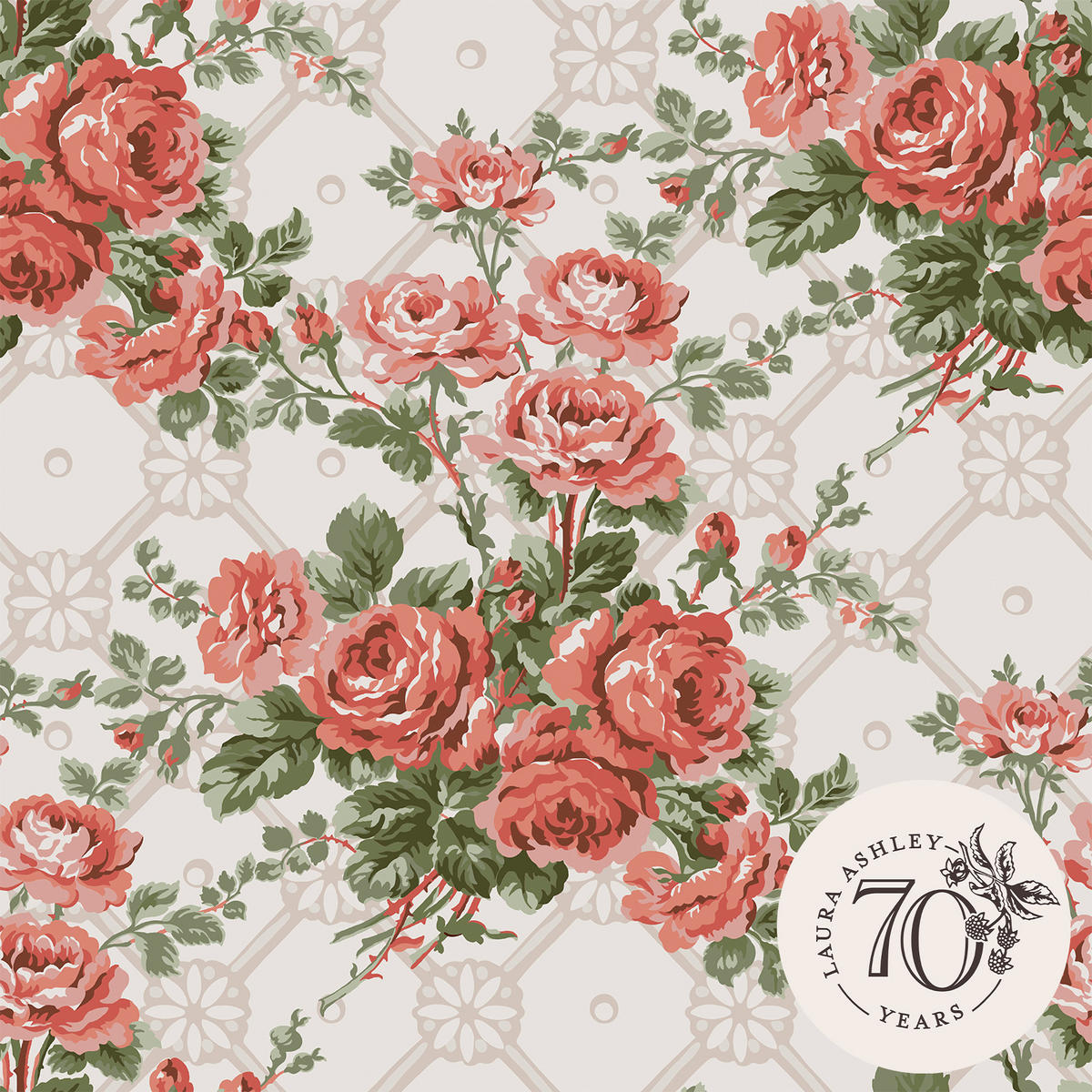 VLIESTAPETE Landrosen Alte Rose Rosa - Pink, Papier/Kunststoff (52/1000cm) - Graham & Brown