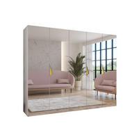 DREHTÜRENSCHRANK 202/250/52 5-türig - Goldfarben/Weiß, Holz/Metall (250/202/52cm) - Abiks Möbel