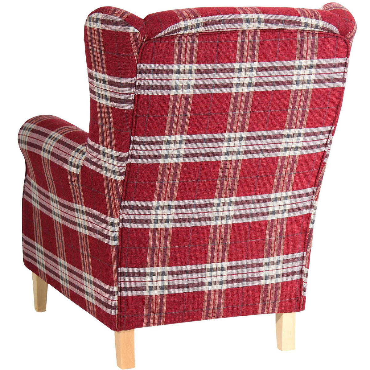 OHRENSESSEL Karlen Bezug Flachgewebe Buche natur / rot - Weinrot/Buchefarben, Kunststoff (86/103/77cm) - 58aufmkessel