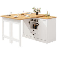 BARTISCH 120-180/40/76 cm ausziehbar mit Stauraum und 360°-Drehfunktion - Naturfarben, Holzwerkstoff (40/180/76cm) - BEAOK