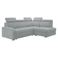 ECKSOFA Oslo 2rRLXp, Seite: Rechts 2R+R+LXP - Silberfarben/Hellgrau, Holz/Textil (250/200cm) - MIRJAN24
