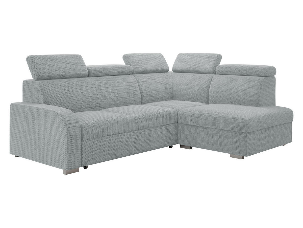 ECKSOFA Oslo 2rRLXp, Seite: Rechts 2R+R+LXP - Silberfarben/Hellgrau, Holz/Textil (250/200cm) - MIRJAN24