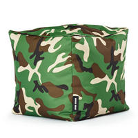SITZSACK-HOCKER Pouf "Cube" 40x40x40cm - Braun/Grün, Textil (40/40/40cm) - Green Bean