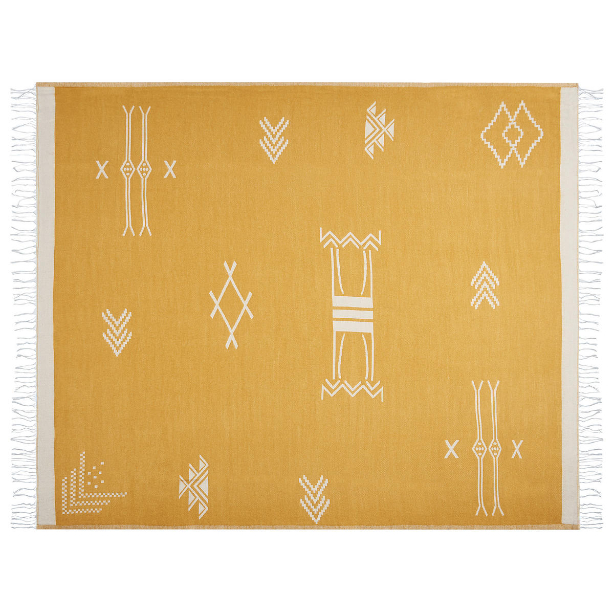 DECKE Gelb Jalkini 130/170 cm - Gelb, Textil (130/170cm) - Beliani