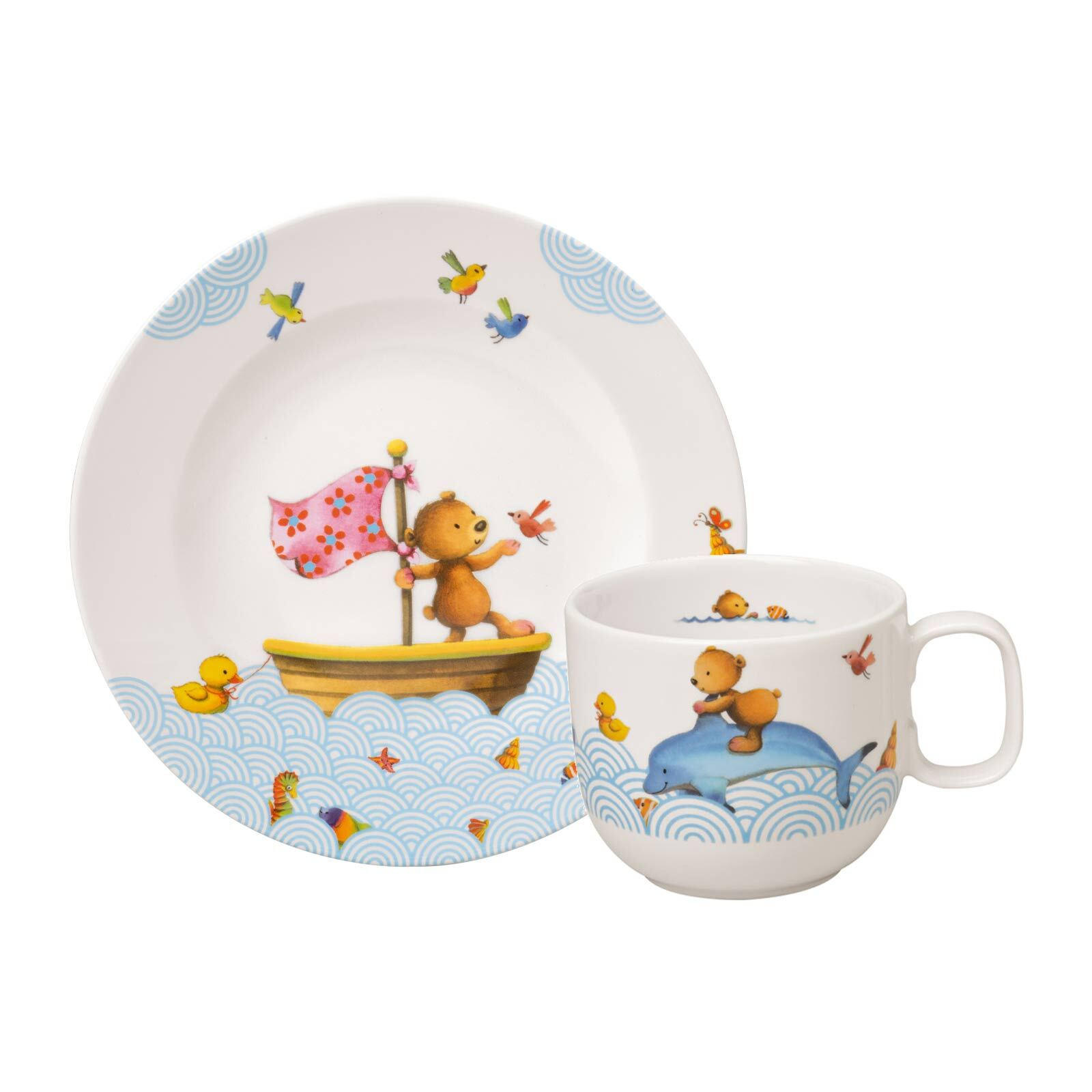 FRÜHSTÜCKSSET Happy as a Bear bunt 2er Set - Multicolor, Keramik (1/1/1cm) - Villeroy & Boch