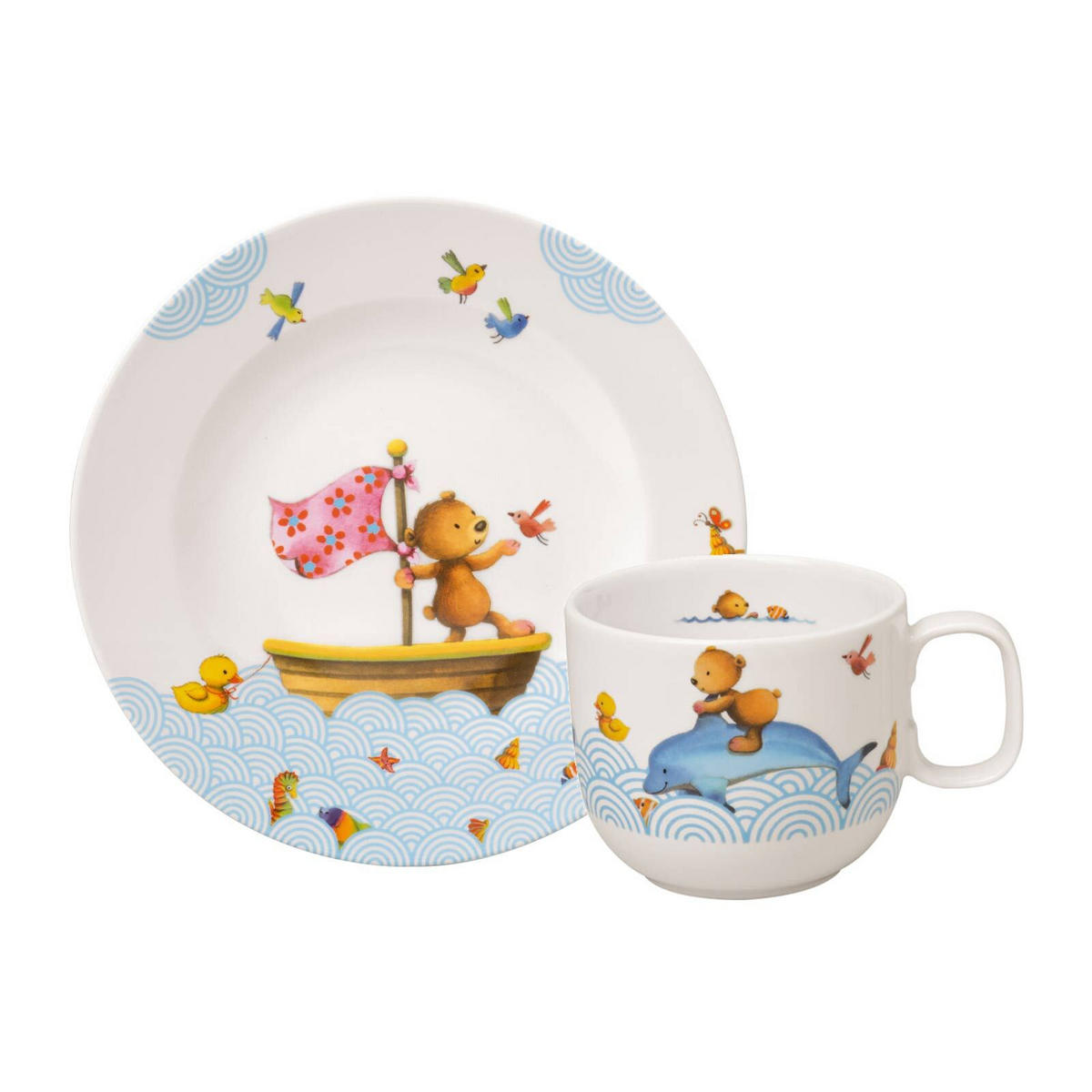 FRÜHSTÜCKSSET Happy as a Bear bunt 2er Set - Multicolor, Keramik (1/1/1cm) - Villeroy & Boch