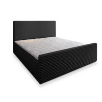 BOXBETT BRENTO 180x200 cm mit Matratze und Topper - Schwarz - Schwarz, Holz (180/200cm) - MASSENO