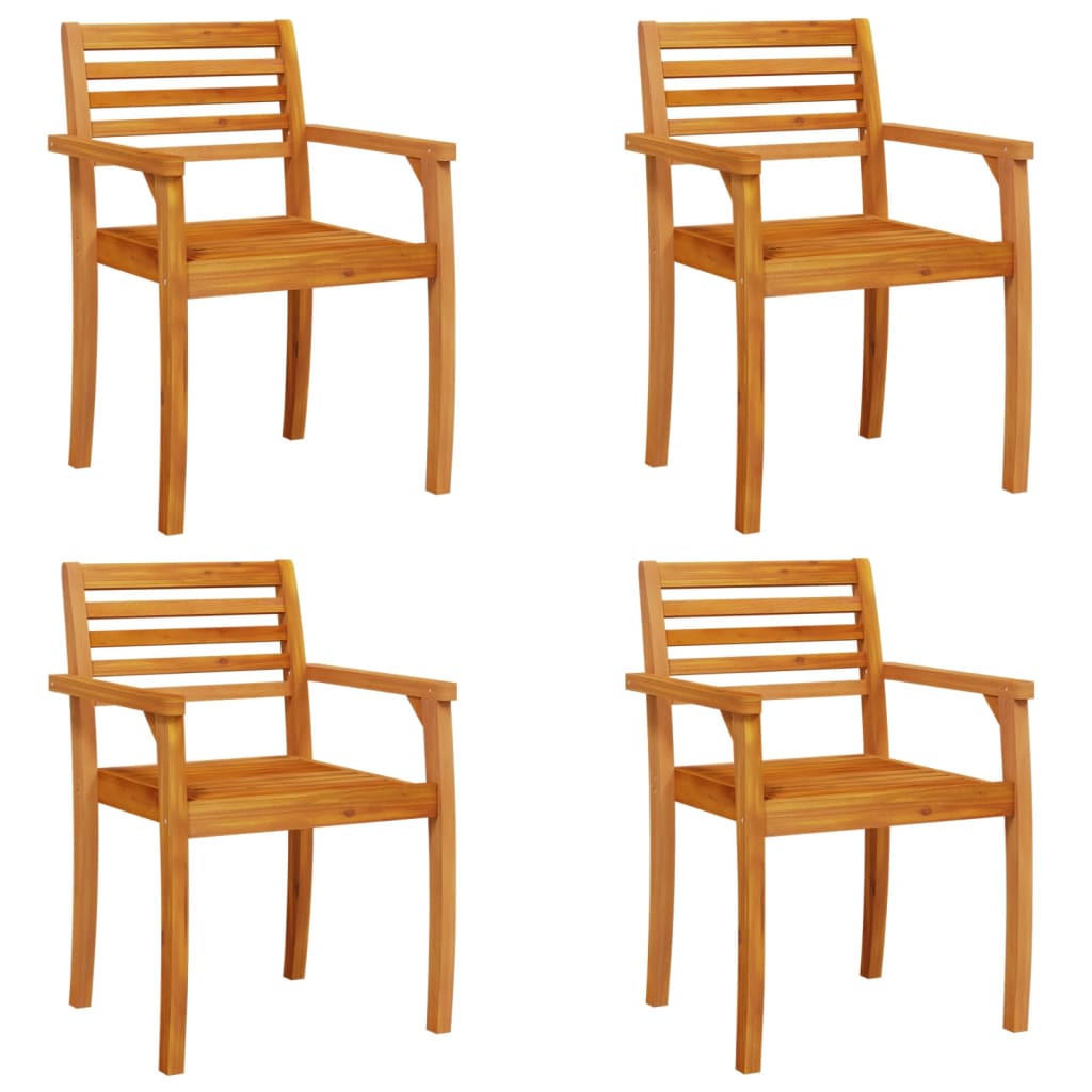 GARTENSTÜHLE 4er Set 59/55/85 Cm Massivholz Akazie - Braun, Holz (59/85/55cm) - vidaXL