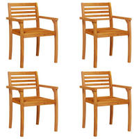 GARTENSTÜHLE 4er Set 59/55/85 Cm Massivholz Akazie - Braun, Holz (59/85/55cm) - vidaXL