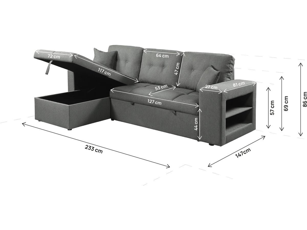 ECKSOFA axel Grau - Grau, Textil (82/233cm) - Habitat Garten