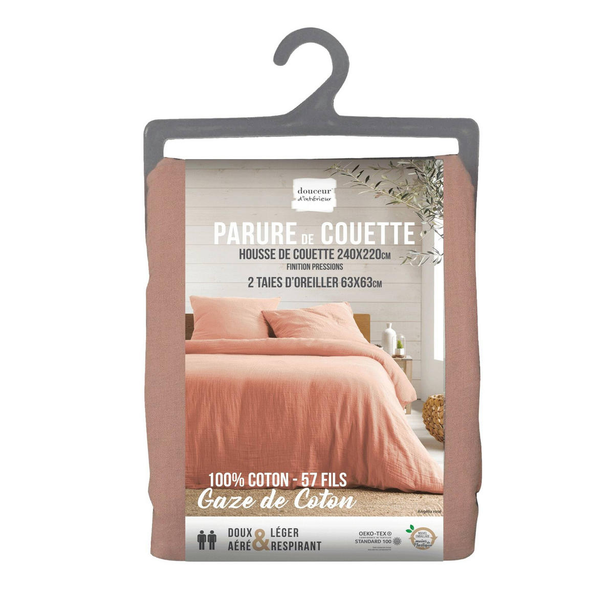 BETTWÄSCHE Angelia 240/220 cm - Rosa, Naturmaterialien (220/240cm) - Douceur d´intérieur