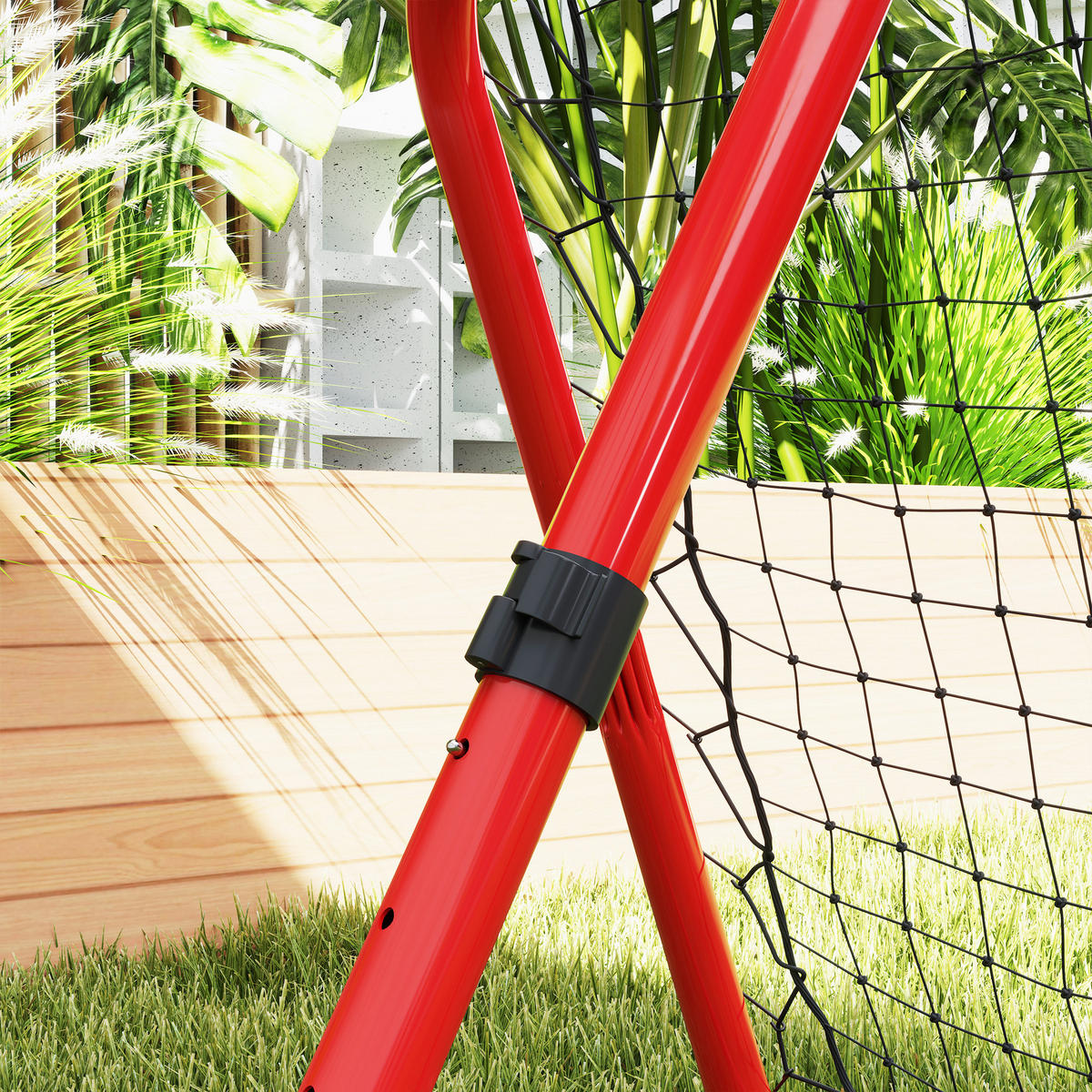 REBOUNDER für Fussball DE-10451 5-fach verstellbar, klappbar Rot - Rot, Metall (84/78cm) - ComfortXL
