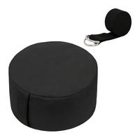 MEDITATIONSKISSEN Set - Schwarz, Naturmaterialen/Textil (33/33/13cm) - Relaxdays