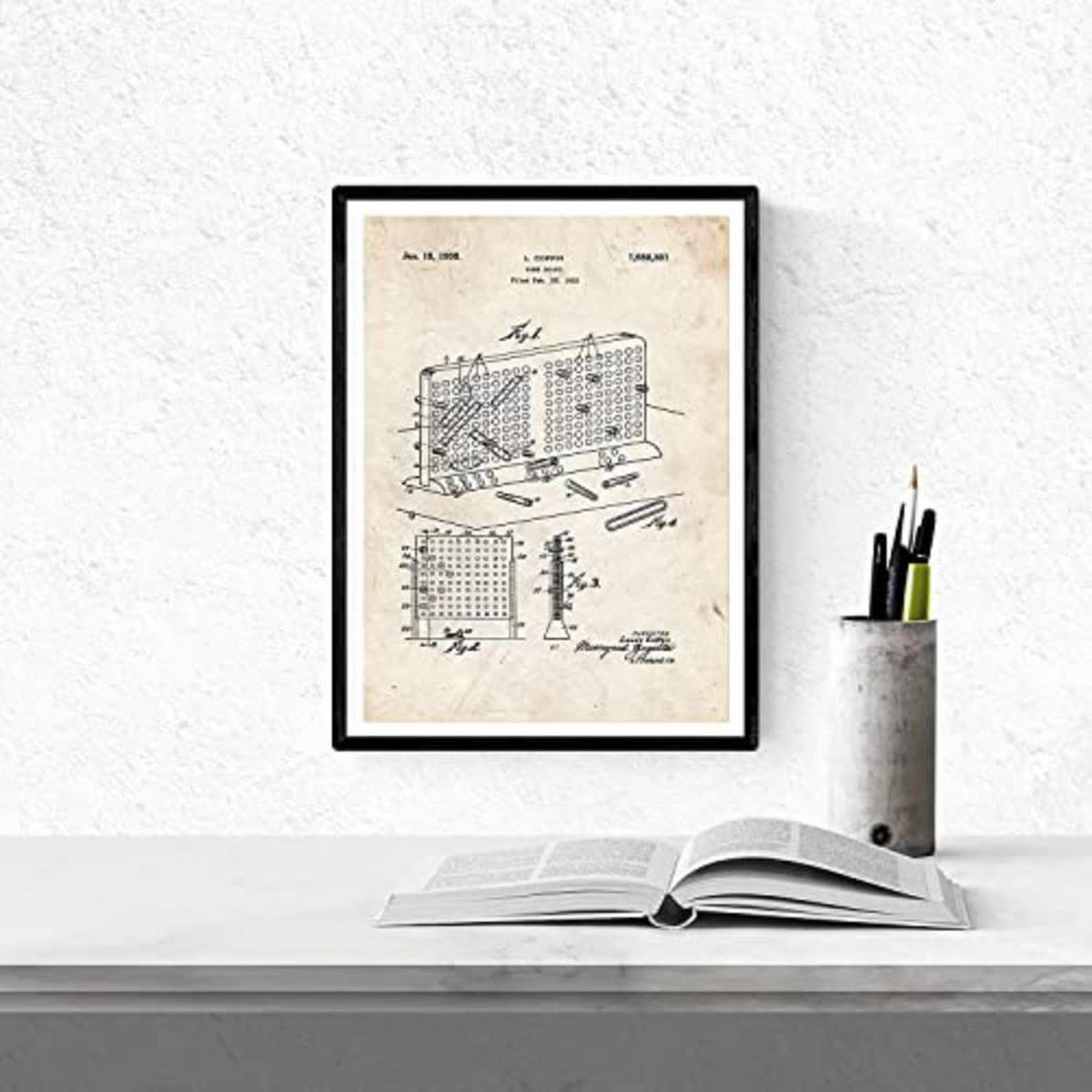 POSTER Set mit 4 Jahrgang Patenten SPIELPLATZ A4 Rahmenlos - Klar, Papier (29.7/3cm) - Nacnic