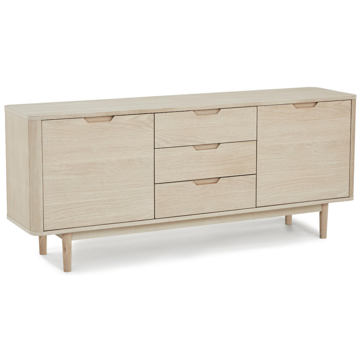 SIDEBOARD Eiche massiv - Eiche Bianco/Eichefarben, Holz/Holzwerkstoff (180/75/45cm) - Furnhouse