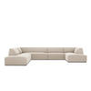 PANORAMASOFA links Ruby aus Samt beige 7 Sitzplätze - Beige, Textil (273/69/366cm) - Micadoni