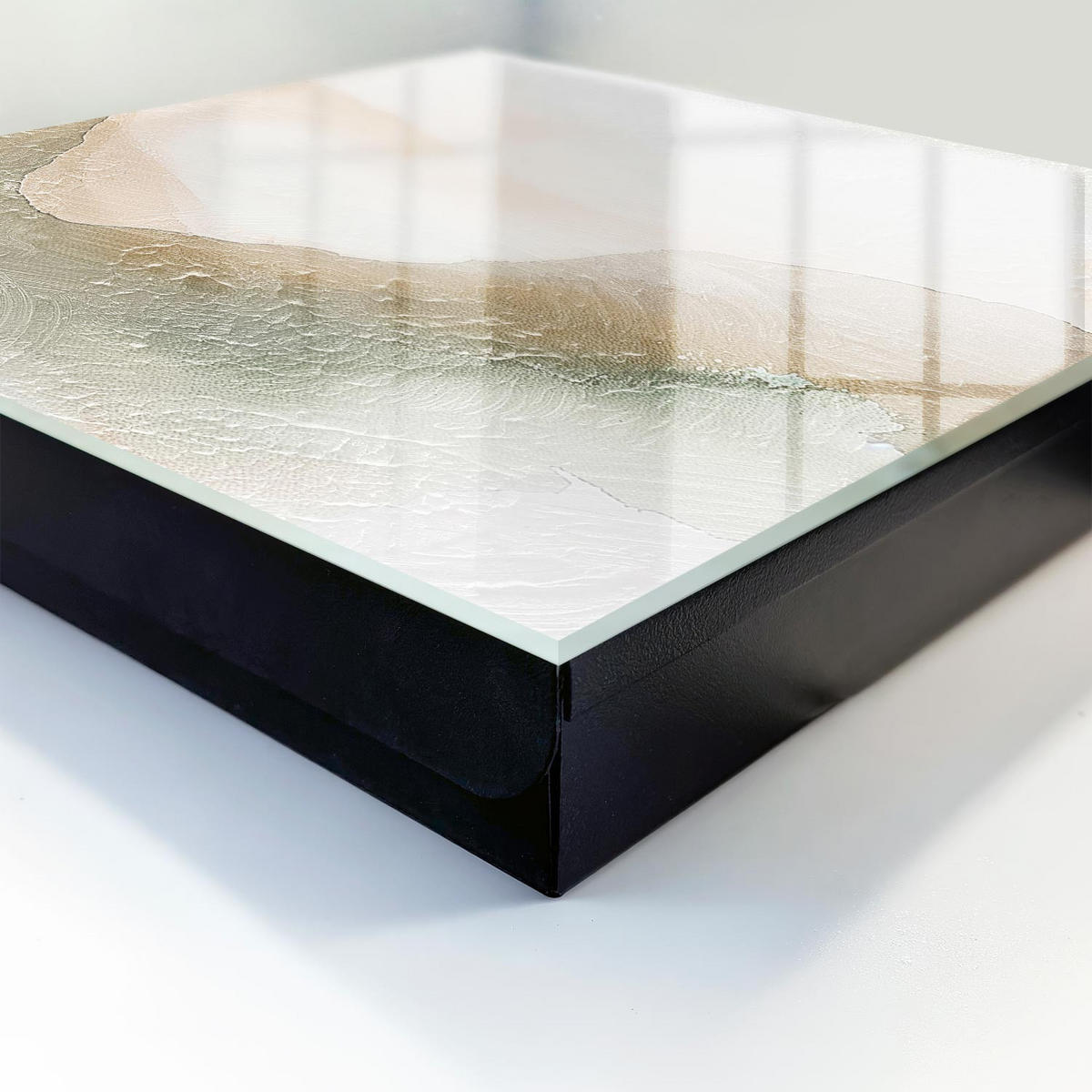 SCHLÜSSELBOX Schwarz 30x30 cm- Türöffnung nach rechts - Harmonie der Natur - Beige, Metall (30/30/5cm) - TULUP