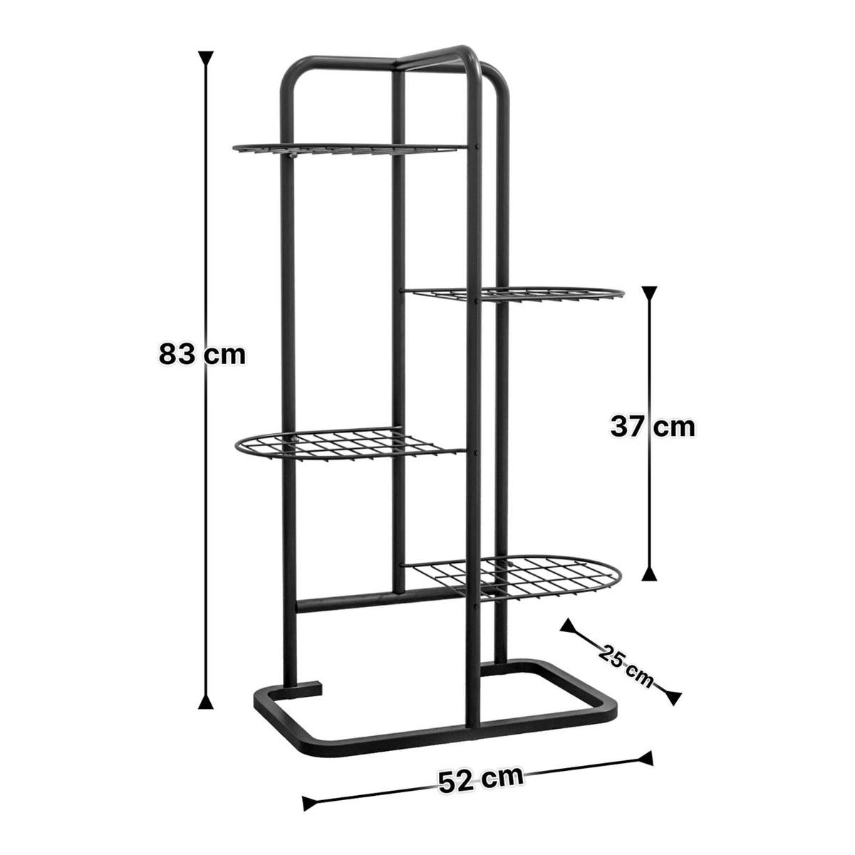 PFLANZENSTÄNDER Pedersöre - Schwarz, Metall (52/83/25cm) - [en.casa]