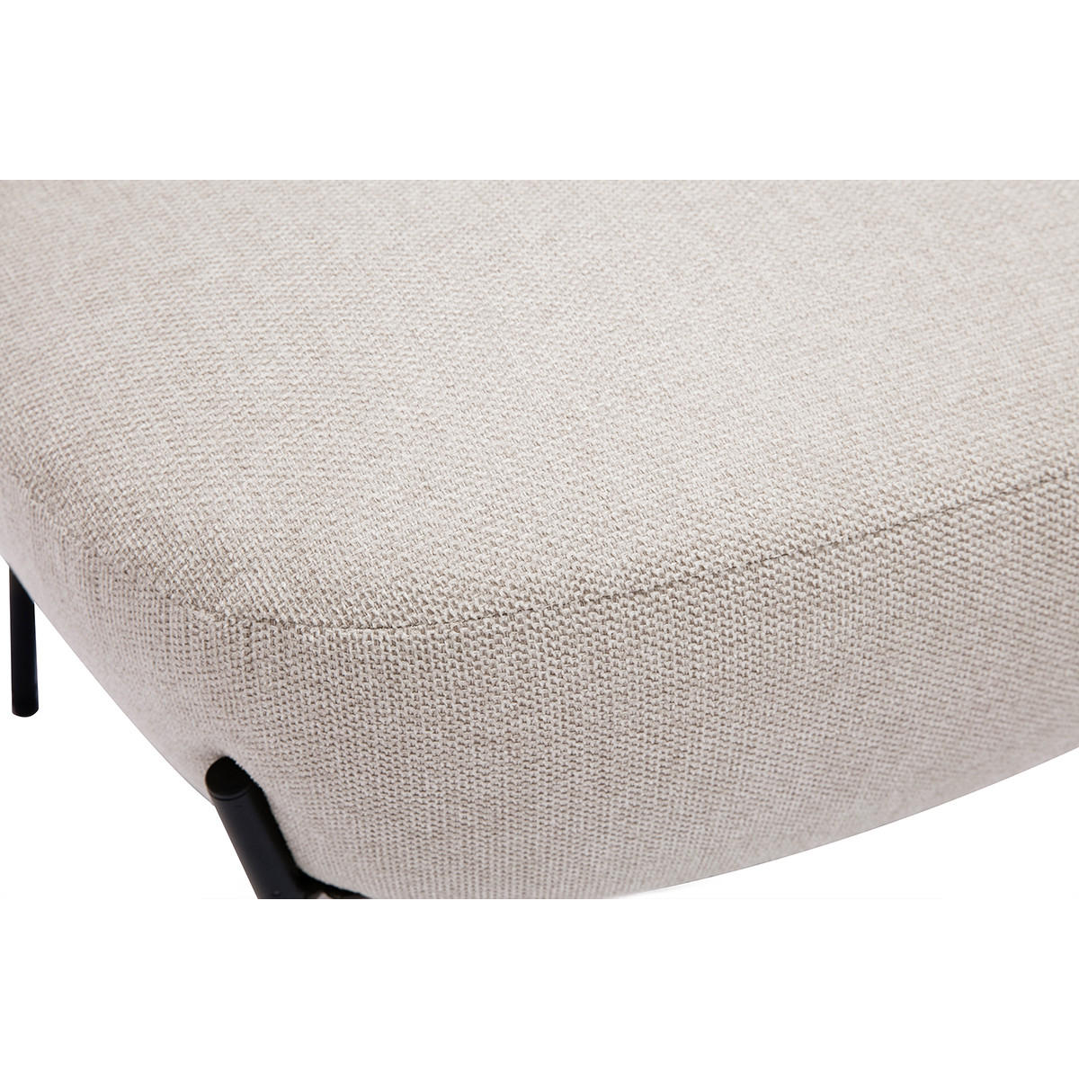 SESSEL Beiges Samtdesign Schwarzes Metall BELEY - Beige, Textil (65.5/76/60.5cm) - Miliboo