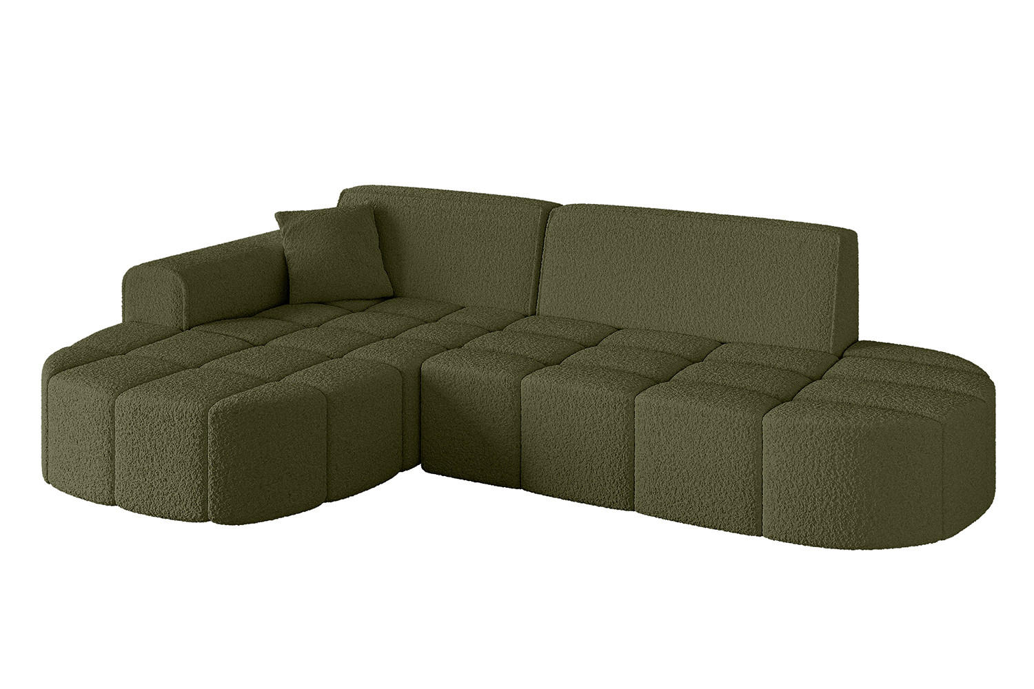 ECKSOFA Ottomane Links LIVO-L1 - 252x173x79,5 cm Grün - Grün, Holzwerkstoff/Textil (252/173cm) - ALTDECOR