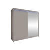 SCHWEBETÜRENSCHRANK Talin I, mit RGB LED Beleuchtung - Kaschmir/Silberfarben, Holzwerkstoff/Metall (180/215/58cm) - MIRJAN24