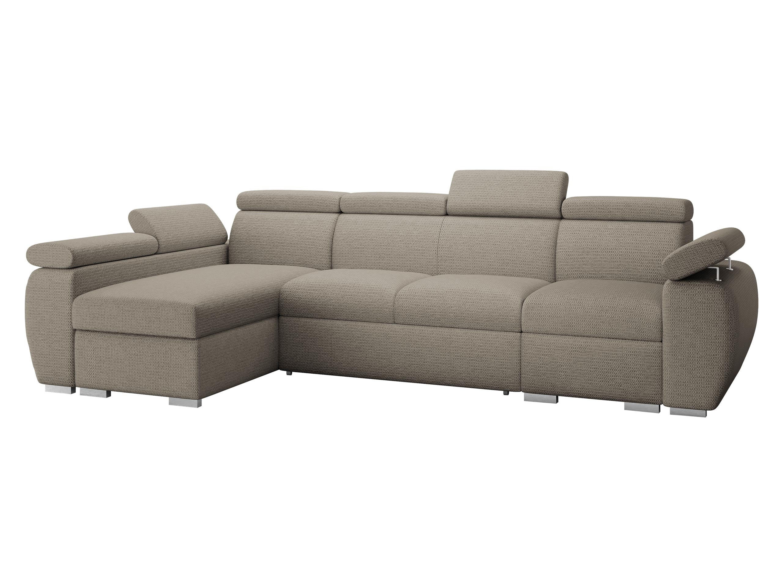 ECKSOFA Boston LCP, Seite: Links LCP+2R+1P(65) - Kaschmir/Silberfarben, Holz/Textil (320/170cm) - MIRJAN24