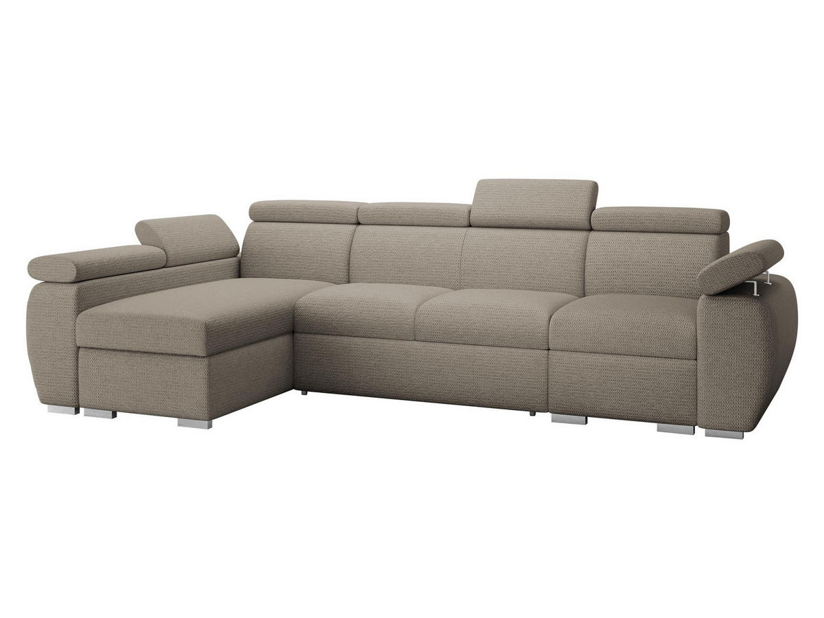 ECKSOFA Boston LCP, Seite: Links LCP+2R+1P(65) - Kaschmir/Silberfarben, Holz/Textil (320/170cm) - MIRJAN24