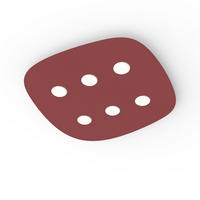 DECKENLEUCHTE River Free X6 - Rot, Metall (40/55/4cm) - Lumicom