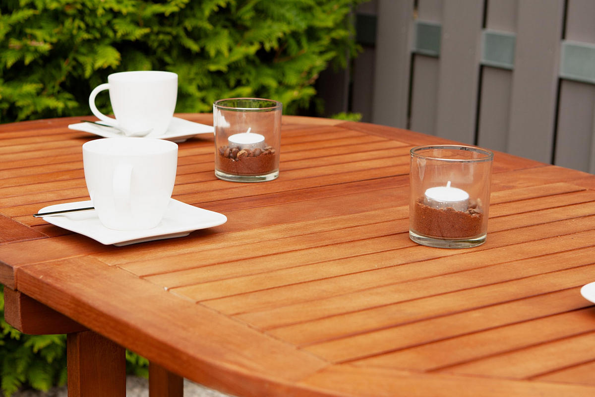 GARTENTISCH Nancy oval klappbar Klapptisch - Braun, Holz (120/70/73cm) - DELUKE