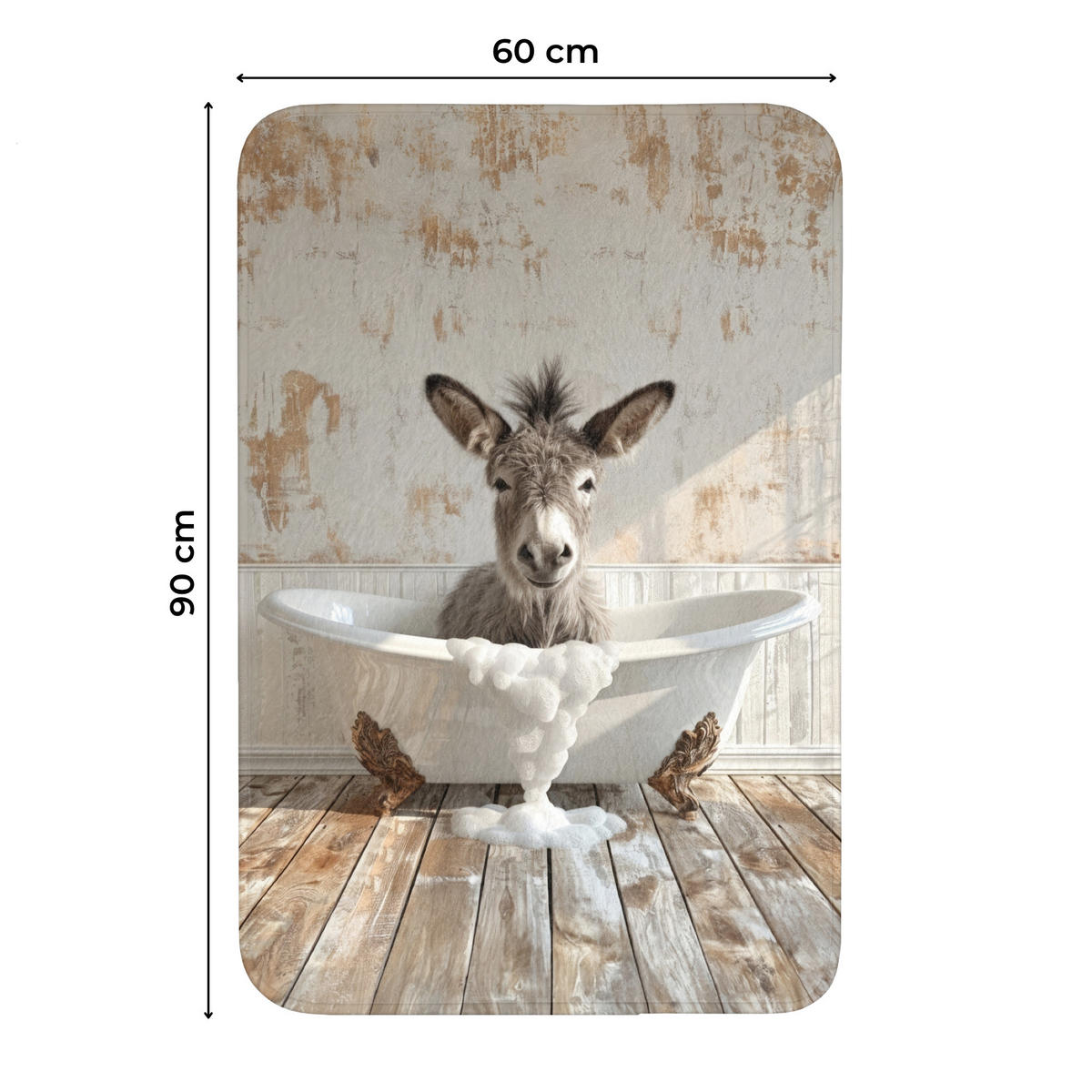 WC PŘEDLOŽKA Osel - Zvířata - Vana - Pěna 60x90 cm - krémová, textil/plast (60/1cm) - OnlyWow