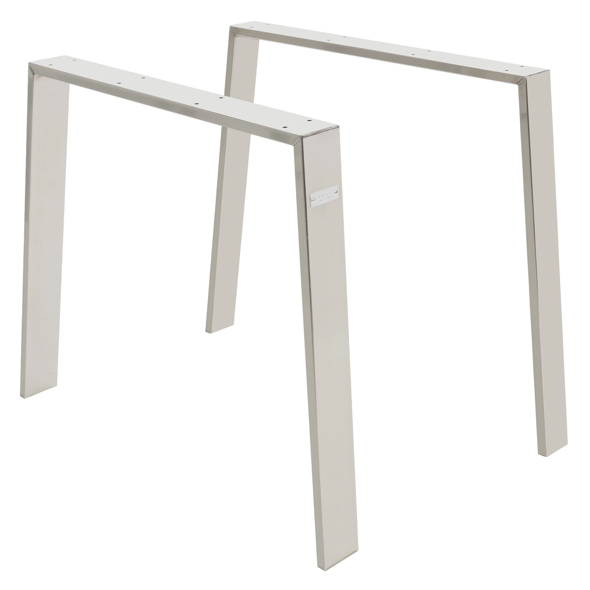TISCHBEINE 2er Set Loft 90 x 72 cm Silber - Silberfarben, Metall (90/8/72cm) - ML-DESIGN
