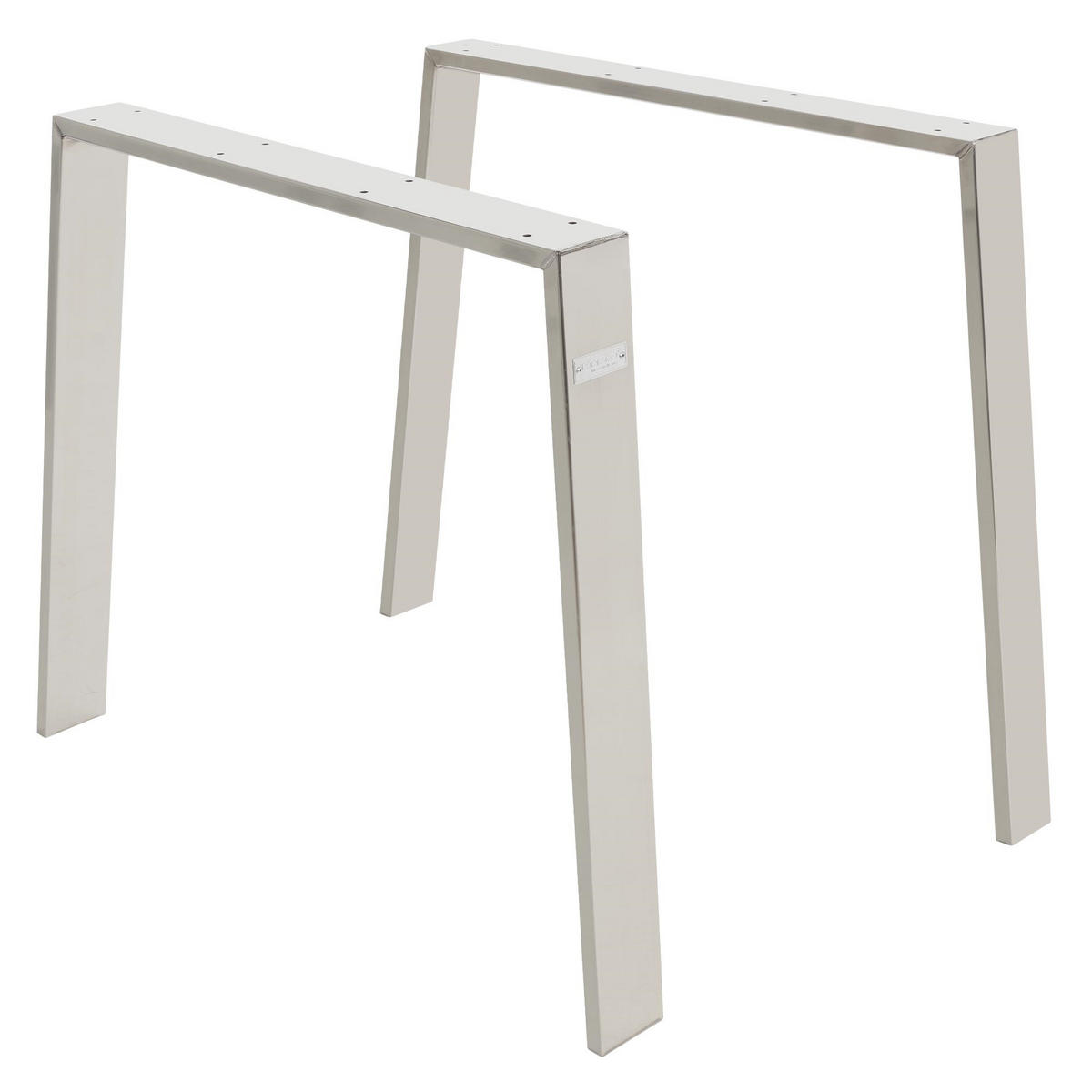 TISCHBEINE 2er Set Loft 90 x 72 cm Silber - Silberfarben, Metall (90/8/72cm) - ML-DESIGN