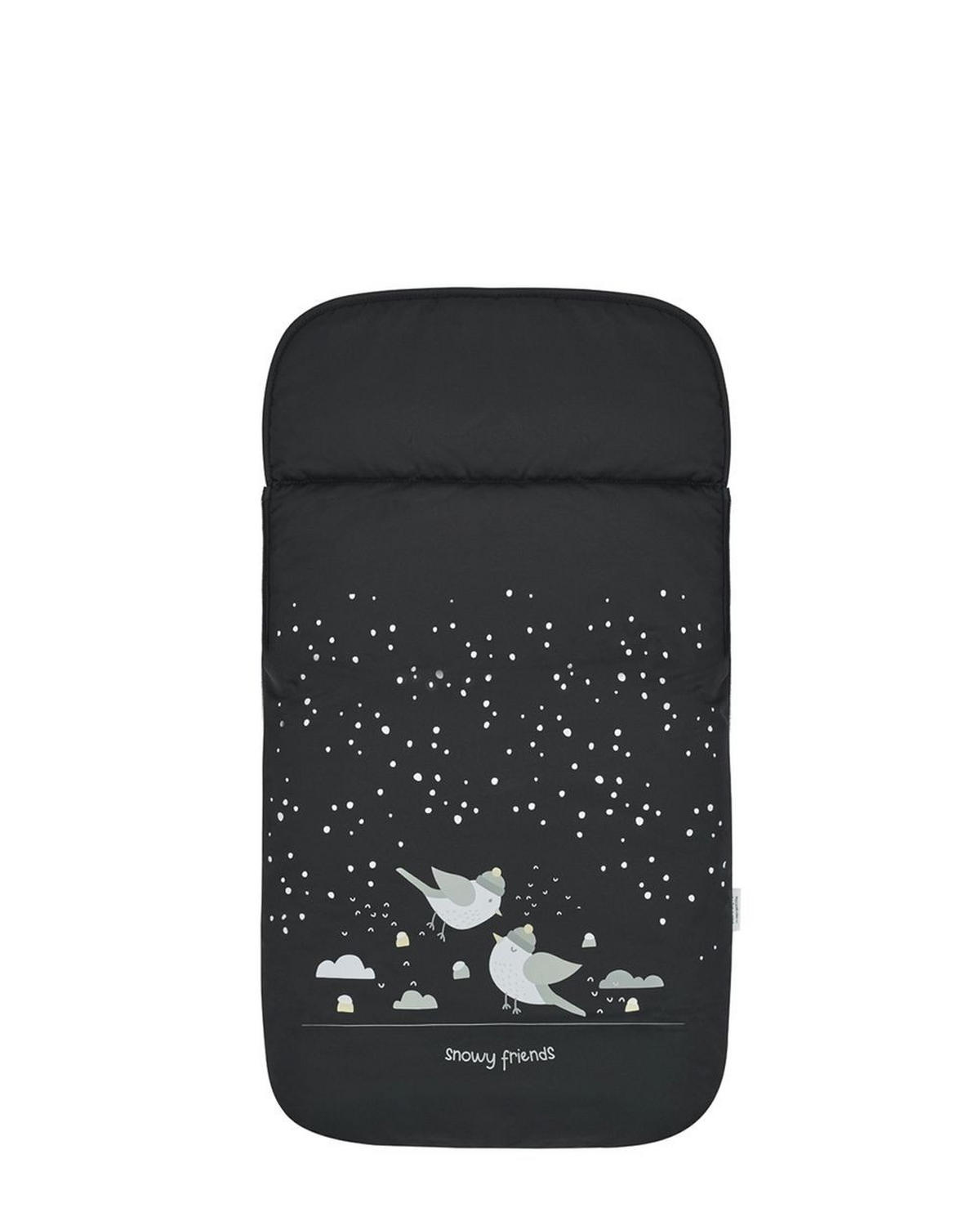 FUSSSACK Polar Friends schwarz gemustert Fleecefutter, wasserabweisend, für 5-Punkt-Gurt, Reißverschluss - Schwarz, Textil (48/10/85cm) - Kikka boo