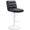 BARHOCKER Lederlook schwarz - Schwarz/Weiß, Textil/Metall (42/94/56cm) - CLP