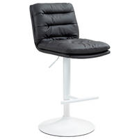 BARHOCKER Lederlook schwarz - Schwarz/Weiß, Textil/Metall (42/94/56cm) - CLP